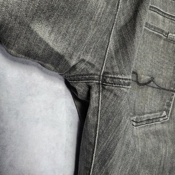 7 For All Mankind Slimmy Jeans Mens 36x34 Slim Fit Stretch Denim Dark Gray Wash - Picture 11 of 14